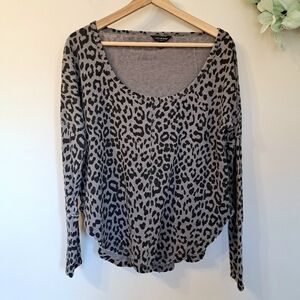 Lucky Brand Animal Leopard Print Grey & Black Size Small Petite Women's